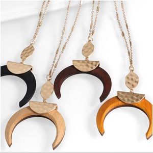 Jewelry - Black Crescent Shaped Pendant Necklace Jewelry - Black Crescent Shaped Pendant Necklace